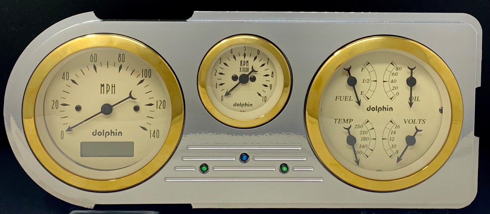 1948 1949 1950 Ford Truck 3 Gauge Dash Panel Insert Quad Style Set Powder Coated