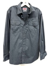 Wrangler Size XL Drk Gray Mens Long Sleeve Flex For Comfort Button Up Shirt Mens