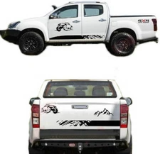Graphics Mud Splash Stripe Car Sticker Kit For Isuzu D-MAX Trunk Tailgate Decal
