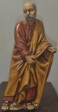 Religious Saint Nativity 7½" Tall Old Man With Cane Ceramic Figure