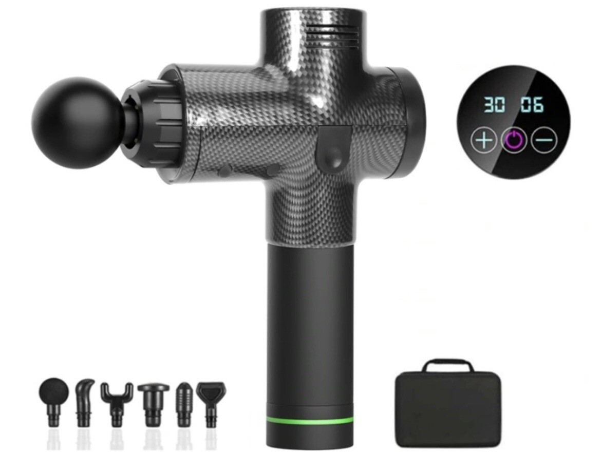 Chiromaxx GunMassagepistole Massager Muscle Massagegerät+6 Köpfe+ 30 Modi