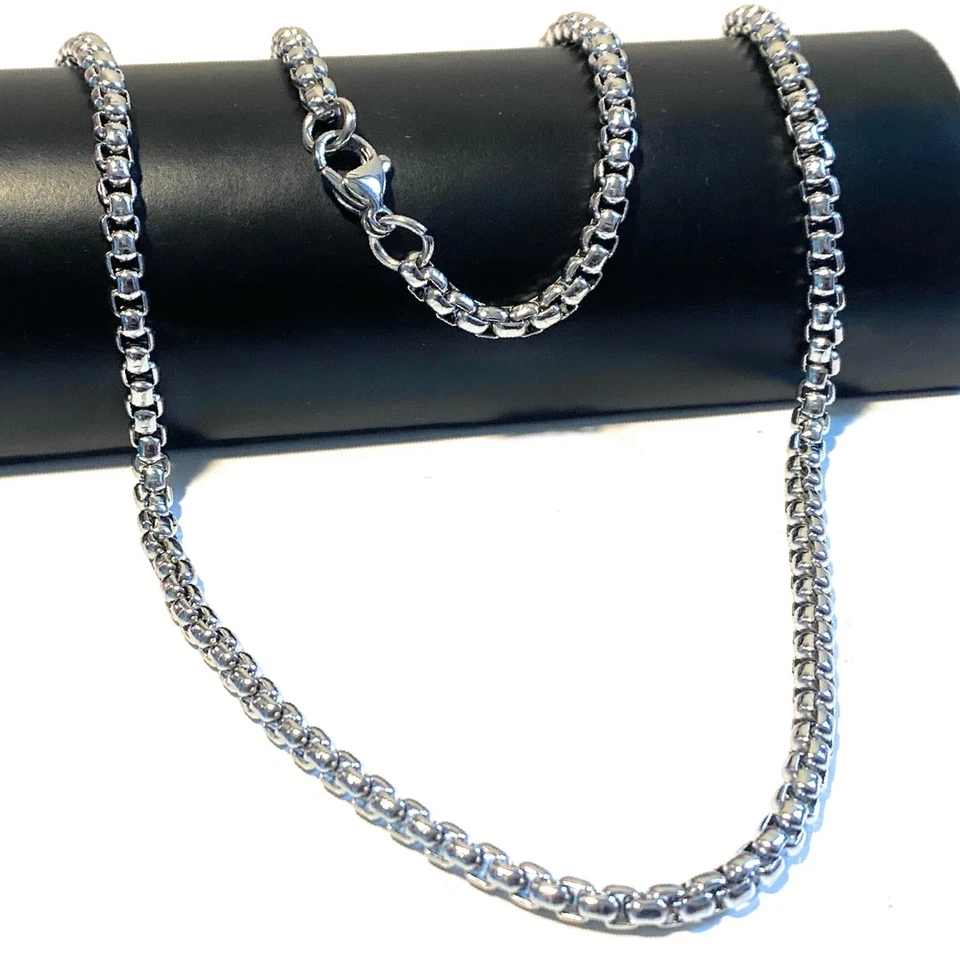 Collana acciaio uomo donna catena veneziana argento da 70 cm catenina in inox - Immagine 2 di 4