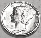 1943 P MERCURY DIME SUPERB GEM BU + No Reserve  *J1906