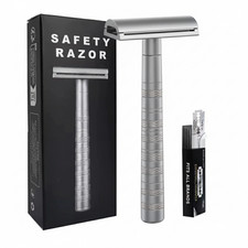 Aluminum CNC Double Edge Safety Razor 5 Spare Blade 30  Angled Men Women Shaving