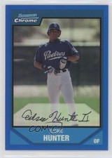 2007 Bowman Chrome Prospects Blue Refractor 141/150 Cedric Hunter #BC174 c6i