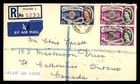 Mayfairstamps England FDC pair mixed frank Staines registered to Canada air mail