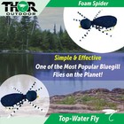 6 pc Foam Spider Flies - Red White Black #14 Fly Fishing Set Bluegill Trout RWB1 — photo 3