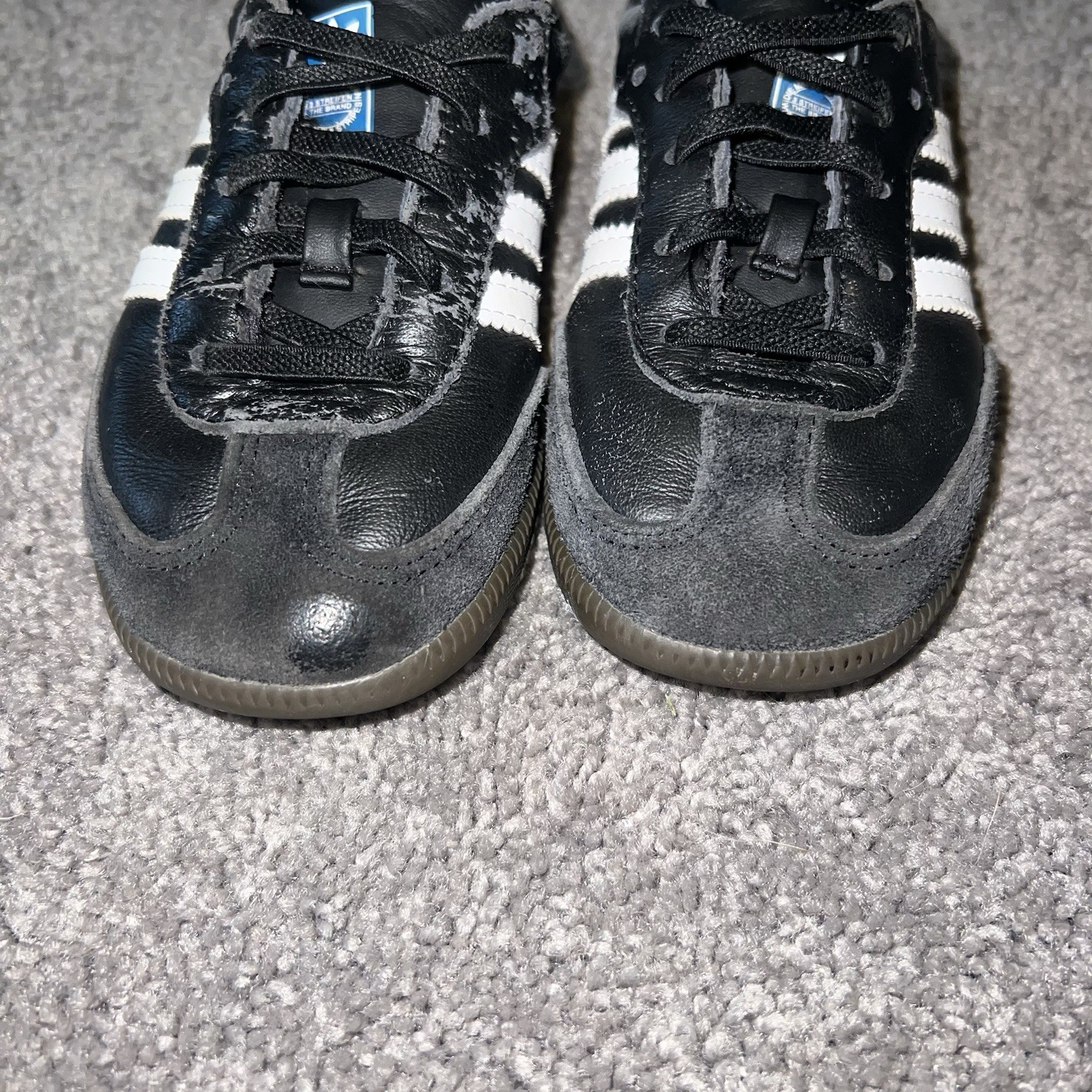 SAOLA Adidas Samba OG scarpa da ginnastica bambino 10k core nero bianco suola in gomma a righe