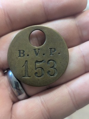 Vintage Miners Token Pitcheck Chit Brass BVP 153