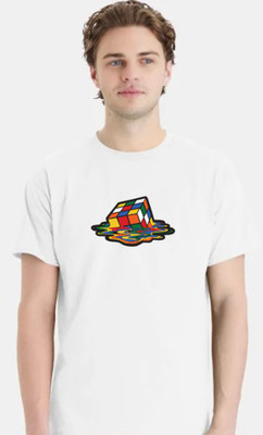 Melting Cube Tee Shirt Gaming Rubik Rubix Rubics Cube Unisex Dripping Rubiks