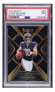 2023 Caleb Williams Select XRC Black Prizm 1/1 PSA Mint 9 Chicago Bears Rookie