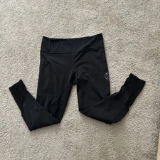 Free Ride Equestrian Breeches Womens XXL Black Full Grip Seat Mesh Leg Cuffs