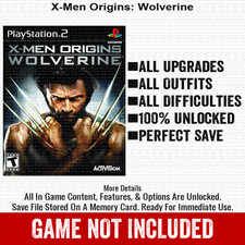 X-Men Origins Wolverine 100 PS2 Memory Card All CHEATS ITEMS