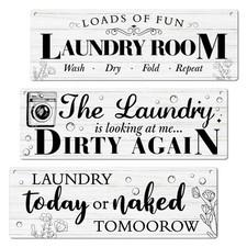 Laundry Wall Decor Sign, Laundry Rules Wall Art Decor, 3 Pieces