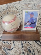 Aaron Small Toronto Blue Jays 1991 Classic Best Signed Card+Baseball w/holder