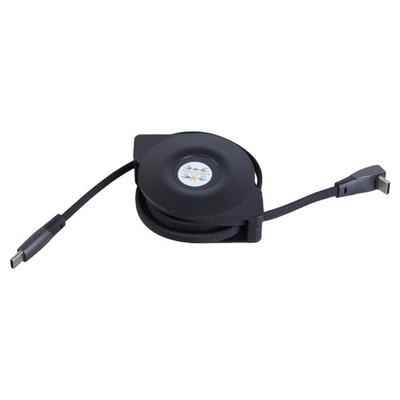 USB C Data Cord Type C PD65W Retractable Charging Cable With 90 Degree Angled