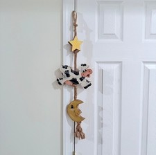 Vintage The Cow Jumped Over the Moon Wooden Wall Hanging