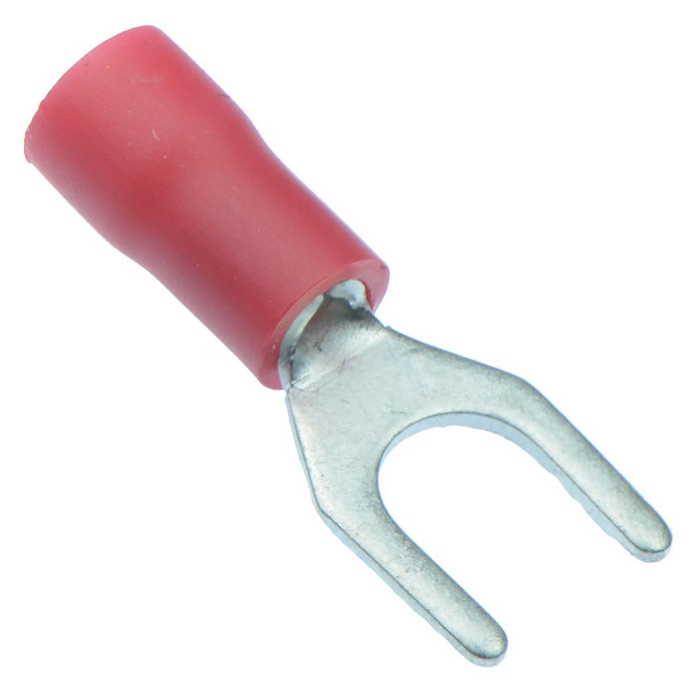 10 x Red 5.3mm Insulated Crimp Fork Terminal Connector