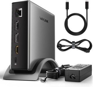 WAVLINK WL UMD27 Pro Docking Station 2x DP HDMI 140W PD USB C Windows