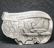 XE29122 VINTAGE 1986  UNITED STATES OF AMERICA  COMMEMORATIVE MENS BELT BUCKLE