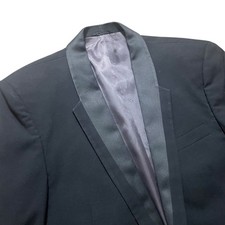 Christian Dior Blazer Men Size 41 L Black Grand Luxe Tuxedo Satin Formal Classic