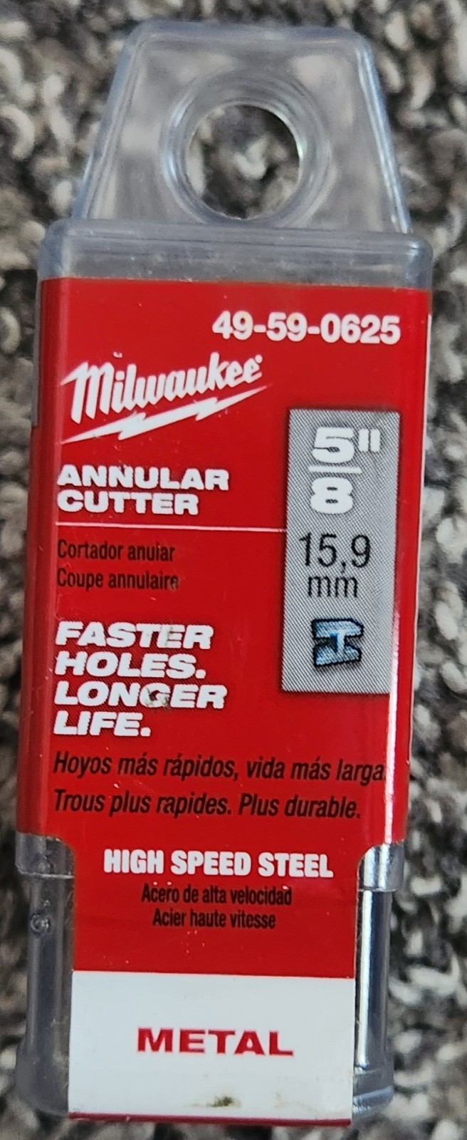 Milwaukee Tool 49-59-0625 5/8" X 1" Annular Cutter HIGH SPEED STEEL NIP