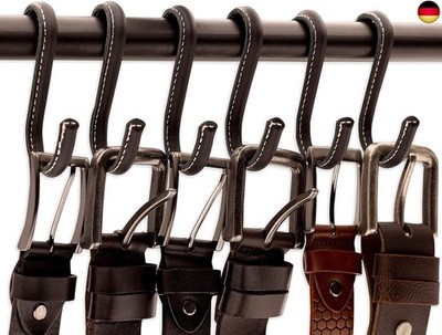 Brute Strength - S-Haken mit Vollnarbenleder umwickelt - 4 Stück - Schwarz - 10 