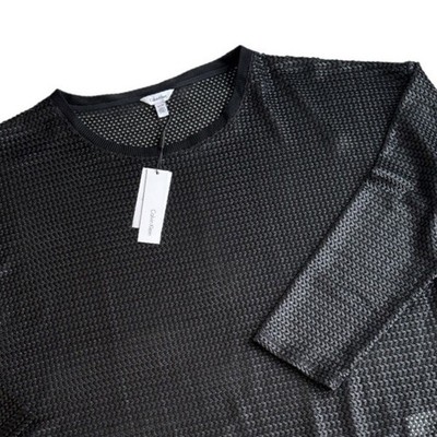 Calvin Klein Women's Black Fishnet See Through Long Sleeve Top Sz XL