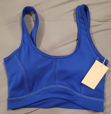 NWT WILO THE LABEL Cobalt Blue Contour Seam Sport Bra Workout Gear 
