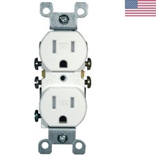 15 Amp 125 Volt Tamper Resistant Duplex Receptacle, 10 Pack, , White
