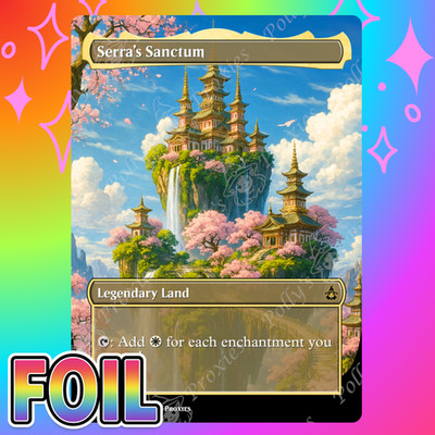 Serra's Sanctum FOIL Proxy Land Card Custom Anime Sky Castle Art Design