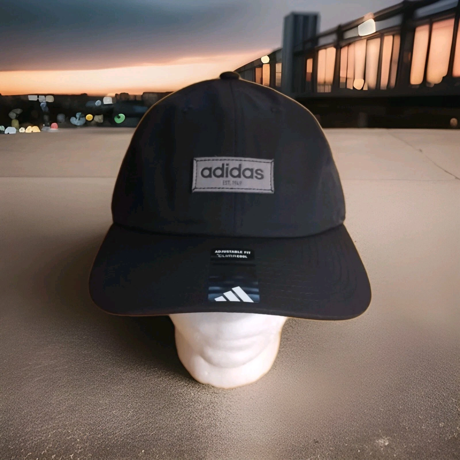 Adidas Men’s Cap Hat Black Adjustable Fit Clima Cool Polyester New