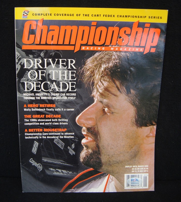 MICHAEL ANDRETTI Signed Championship Racing Magazine PSA/DNA