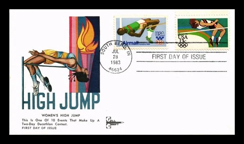 DR JIM STAMPS US COVER OLYMPICS HIGH JUMP FDC COMBO GILL CRAFT CACHET