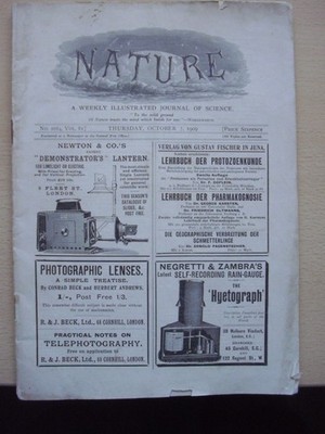 Nature Magazine A Weekly Illustrated Journal of Science 7.10.1909