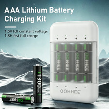 NEW 1300mWh Rechargeable 8pcs AAA Lithium Batteries White  Charging Box 1.5V