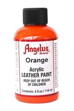Angelus 4 Fl Oz Orange Leather Paint Flexible Waterproof Stain For Shoes Bags
