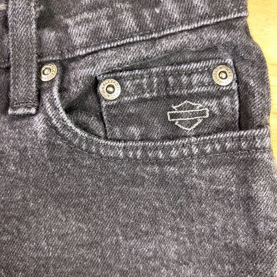 Harley Davidson Jeans Womens 2P Black Classic Straight Leg Mid Rise Denim Jeans - Image 3 of 4