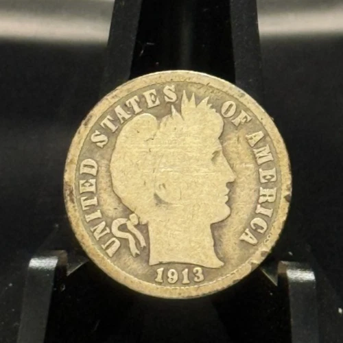 1913-S Barber Dime 10C Silver Coin
