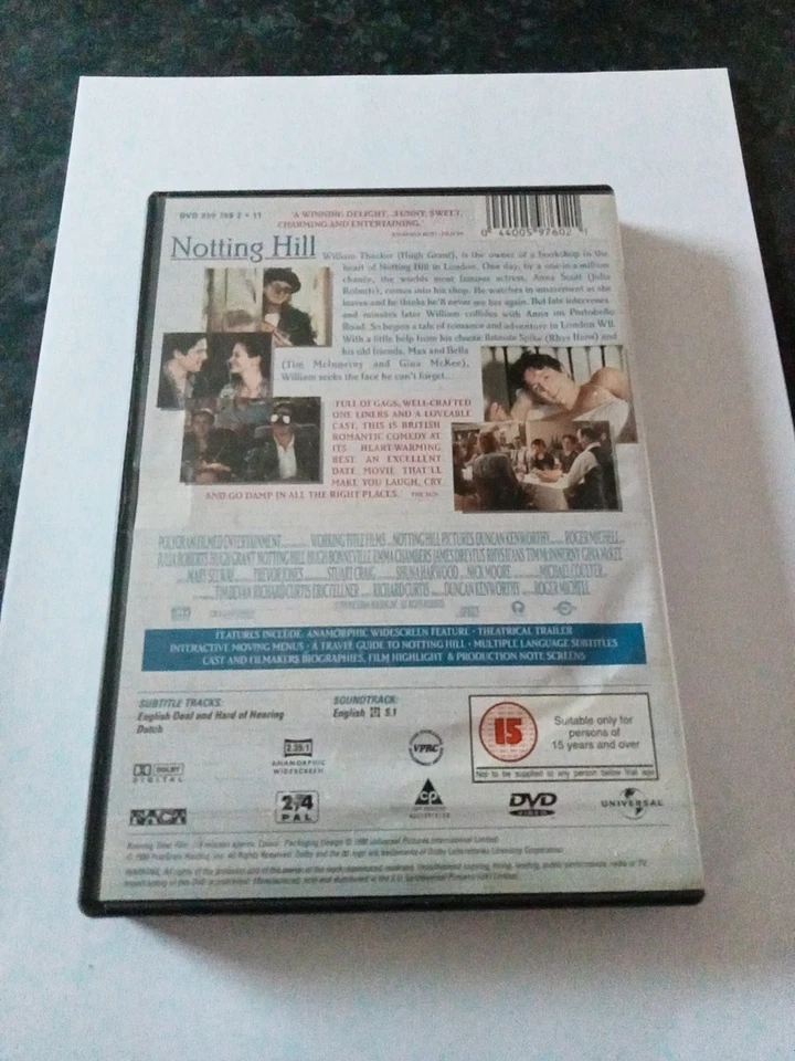 Nothing Hill DVD Featuring  Julia Roberts and Hugh Grant  - Image 2 of 3