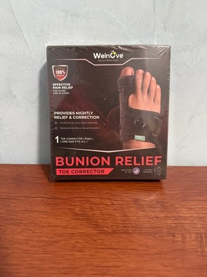 Welnove Bunion Corrector for Bunion Splint Brace Black Right 1 Size Fits All