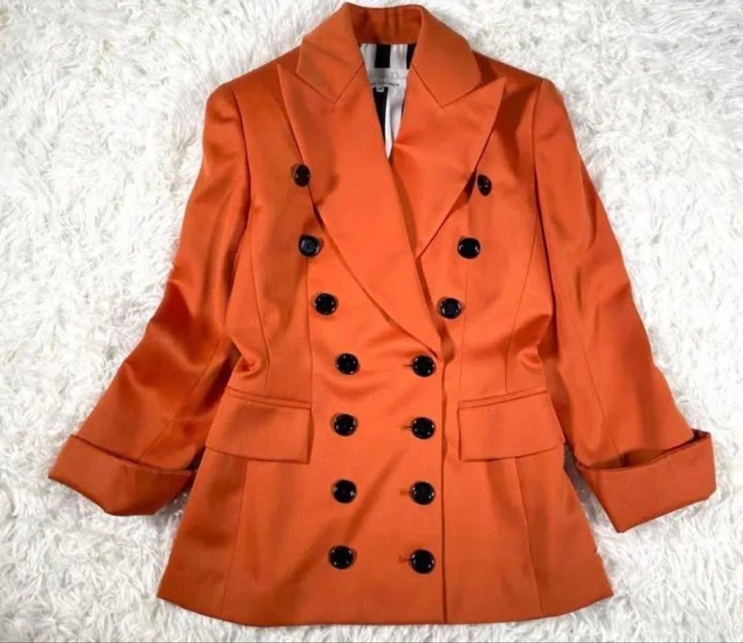 Christian Dior Double Breasted Jacket Size 38 Orange Classic Design thumbnail 2