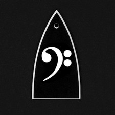 GUITAR TRUSS ROD COVER - Engraved Etched - Fits ESP LTD - BASS CLEF Music Note