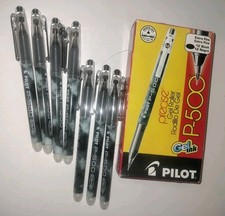 NEW Pilot P500 Extra Fine 38600 Black 0.5mm Precise Gel Roller Pen 7 Pens Lot