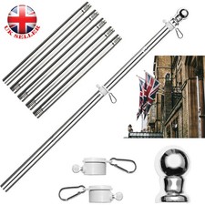 Flag Pole Kit 6Ft Flag Poles for outside House Flag Poles with Tangle Free Flag