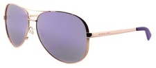 Authentic Michael Kors MK 5004 10034V Chelsea Gold Sunglasses Purple Mirror Lens