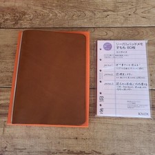 PLOTTER Mini 6 M6 Leather Binder System Organizer Gold Ring With Legal Pad