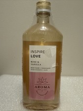 1 New Bath  Body Work AROMA INSPIRE LOVE ROSE  VANILLA BODY WASH 10oz 295ml 