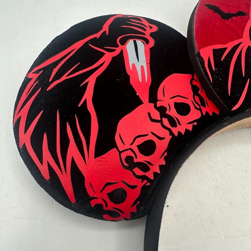 Disney Scream Ghost Face Skulls Mouse Ears Headband Rare!! - Picture 3 of 6