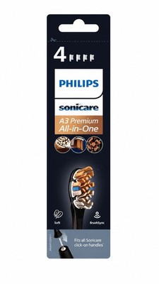 NEU 8er-Pack Philips Schwarz Sonicare A3 Premium All-in-One-Ersatz-Bürstenkopf